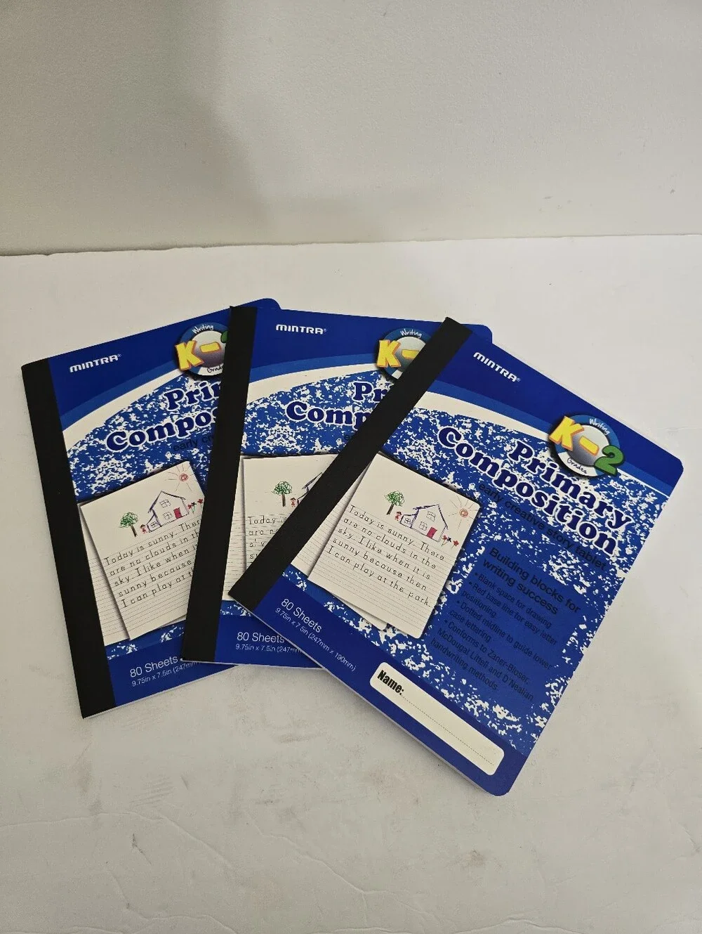 MINTRA Primary Writing Composition Notebooks 80 Sheets Grades K-2 lot of 3